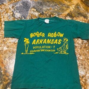 Vintage Green Kids Booger Hollow Arkansas T-Shirt Small youth